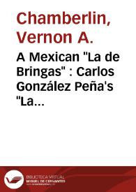 Más información sobre A Mexican "La de Bringas" : Carlos González Peña's "La fuga de la quimera" (1919) / Vernon A. Chamberlin