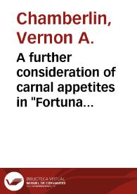 Portada:A further consideration of carnal appetites in \"Fortunata y Jacinta\" / Vernon A. Chamberlin