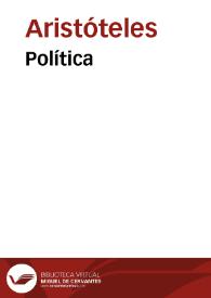 Portada:Política / Aristóteles; traducción Patricio de Azcárate