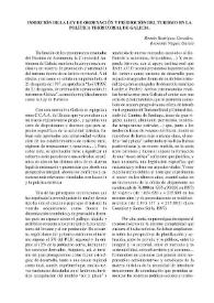 Portada:Inserción de la Ley de Ordenación y Promoción del Turismo en la política territorial de Galicia / Román Rodríguez González; Bernardo Vázquez García