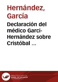 Portada:Declaración del médico Garci-Hernández sobre Cristóbal Colón (1515)