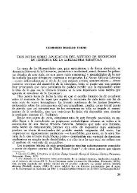 Tres notas sobre aplicación del método de recepción en "Historia de la literatura española" / Leonardo Romero Tobar | Biblioteca Virtual Miguel de Cervantes
