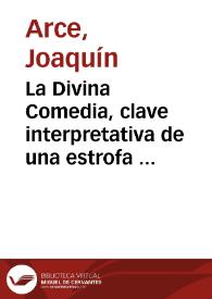 La Divina Comedia, clave interpretativa de una estrofa de Imperial / Joaquín Arce | Biblioteca Virtual Miguel de Cervantes