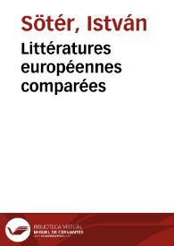 Portada:Littératures européennes comparées / István Sötér