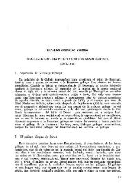 Portada:Diálogos gallegos de tradición renacentista (1810-1837) / Ricardo Carballo Calero