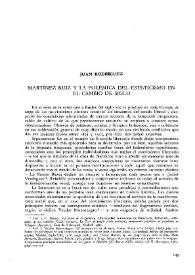 Portada:Martínez Ruiz y la polémica del esteticismo en el cambio de siglo / Juan Rodríguez