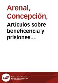 Portada:Artículos sobre beneficencia y prisiones. Volumen V / Concepción Arenal