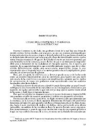 Portada:Literatura comparada y enseñanza de la literatura / Darío Villanueva