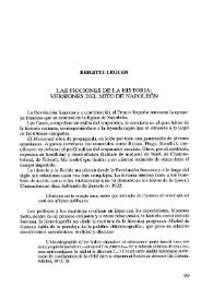 Las ficciones de la Historia : Versiones del mito de Napoleón / Brigitte Leguen | Biblioteca Virtual Miguel de Cervantes