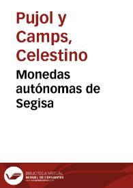 Portada:Monedas autónomas de Segisa / Celestino Pujol y Camps