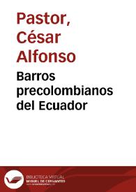Portada:Barros precolombianos del Ecuador / César Alfonso Pastor