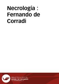 Portada:Necrología : Fernando de Corradi