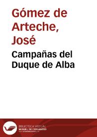 Portada:Campañas del Duque de Alba / José G. de Arteche