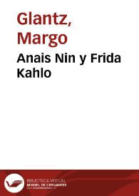 Portada:Anais Nin y Frida Kahlo / Margo Glantz