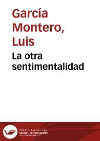 Portada:La otra sentimentalidad / Luis García Montero