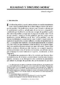 Portada:Igualdad y discurso moral / Marcelo Alegre