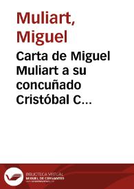 Portada:Carta de Miguel Muliart a su concuñado Cristóbal Colón