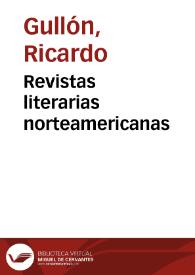 Portada:Revistas literarias norteamericanas / Ricardo Gullón