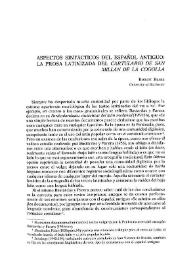 Portada:Aspectos sintácticos del español antiguo: la prosa latinizada del "Cartulario de San Millán de la Cogolla" / Robert Blake