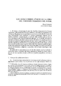 Los andalucismos léxicos en la obra del cordobés Francisco Rabal | Biblioteca Virtual Miguel de Cervantes