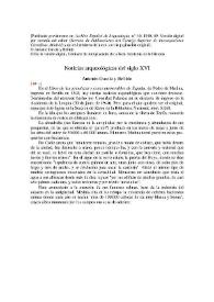 Portada:Noticias arqueológicas del siglo XVI / Antonio García y Bellido
