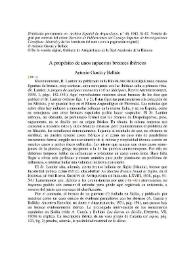 A propósito de unos supuestos bronces ibéricos / Antonio García y Bellido | Biblioteca Virtual Miguel de Cervantes
