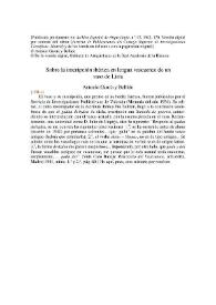 Portada:Sobre la inscripción ibérica en lengua vascuence de un vaso de Liria / Antonio García y Bellido