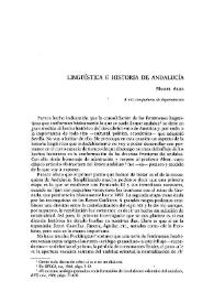 Lingüística e historia de Andalucía / Manuel Ariza | Biblioteca Virtual Miguel de Cervantes