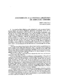 Contribución a la historia lingüística de Andalucía: Córdoba / Felipe Gómez Solís | Biblioteca Virtual Miguel de Cervantes