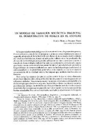 Un modelo de variación sintáctica dialectal: el demostrativo de realce en el andaluz / Ramón Morillo-Velarde Pérez | Biblioteca Virtual Miguel de Cervantes