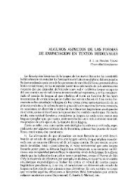 Más información sobre Algunos aspectos de las formas de enunciación en textos medievales / J.J. de Bustos Tovar