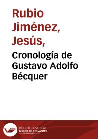 Cronología de Gustavo Adolfo Bécquer | Biblioteca Virtual Miguel de Cervantes