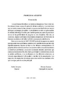 Portada:Discusiones: Razones y Normas, núm. 5 (2005). Sección II: Problemas abiertos. Presentación / Pablo Navarro y Hernán Bouvier