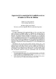 Más información sobre Aspectos de la comicidad de tradición oral en el teatro de Tirso de Molina / F. Florit, A. Madroñal