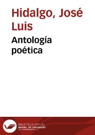 Portada:Antología poética / José Luis Hidalgo