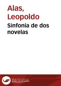 Portada:Sinfonía de dos novelas / Leopoldo Alas