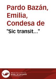 Portada:\"Sic transit...\" / Emilia Pardo Bazán