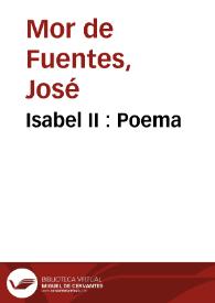 Portada:Isabel II : Poema / por D. José Mor de Fuentes