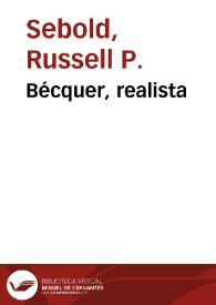 Portada:Bécquer, realista / Russell P. Sebold