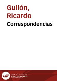 Portada:Correspondencias / Ricardo Gullón