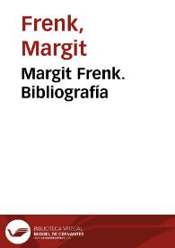 Margit Frenk. Bibliografía | Biblioteca Virtual Miguel de Cervantes