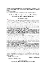 Más información sobre Castillo de Doña Blanca (Puerto de Santa María, Cádiz). Declaración de monumento histórico-artístico / Antonio Blanco Freijeiro