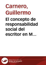 Portada:El concepto de responsabilidad social del escritor en Miguel de Unamuno / Guillermo Carnero