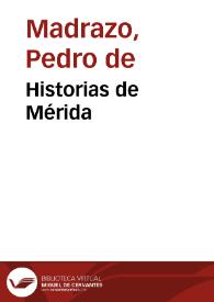 Portada:Historias de Mérida / Pedro de Madrazo