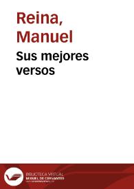 Portada:Sus mejores versos / Manuel Reina