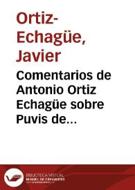 Portada:Comentarios de Antonio Ortiz Echagüe sobre Puvis de Chavannes / Javier Ortiz-Echagüe