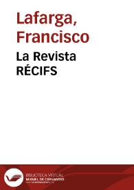 Portada:La Revista RÉCIFS / Francisco Lafarga