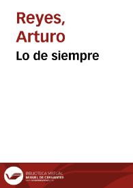 Portada:Lo de siempre / Arturo Reyes