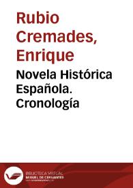 Portada:Novela Histórica Española. Cronología / Enrique Rubio Cremades
