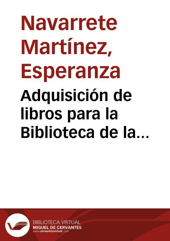 Adquisición de libros para la Biblioteca de la Academia de San Fernando (1794-1844) / Esperanza Navarrete Martínez | Biblioteca Virtual Miguel de Cervantes